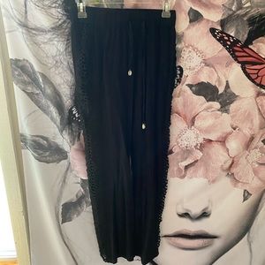 Black maxi beach pants